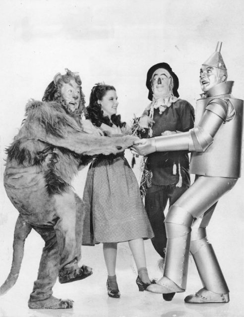 Publicity photo/Wizard of Oz. Judy Garland is seen wearing the ruby slippers.