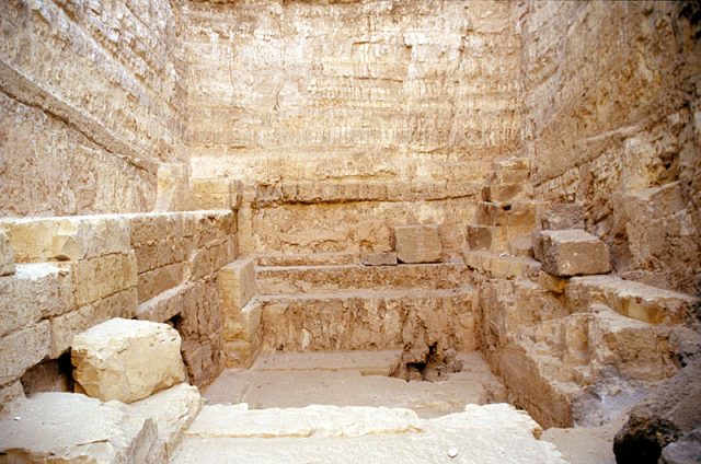 Tomb chamber of the Pyramid of Djedefre, Abu Rawash, Egypt. Photo by Roland Unger CC BY-SA 4.0