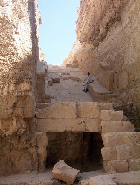 View of Djedefre’s ruined pyramid.