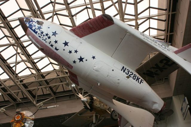 SpaceShipOne can now be found at the Smithsonian Air and Space Museum. Photo by Ben Franske CC BY-SA 4.0