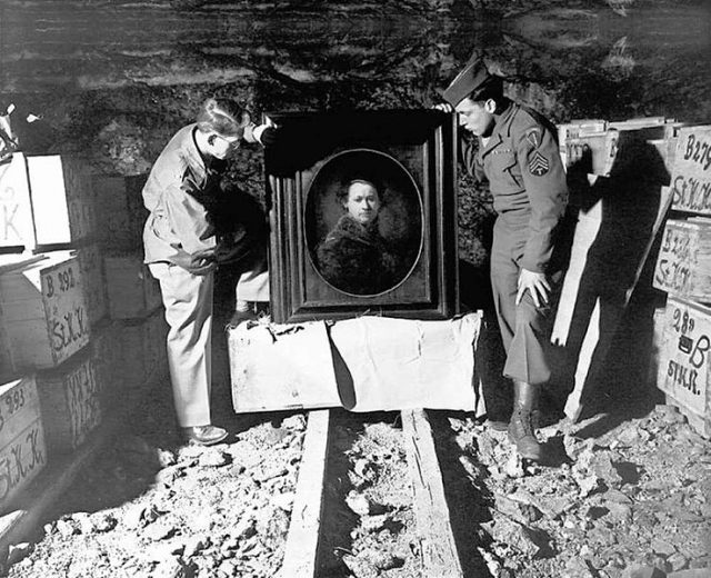 Rembrandt’s Self-portrait, 1645, secured by the Monuments Men.