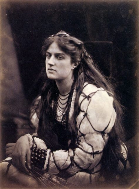 Julia Margaret Cameron’s 1867 photograph Hypatia, inspired by Charles Kingsley’s novel.
