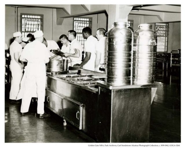 Alcatraz dining hall interior.