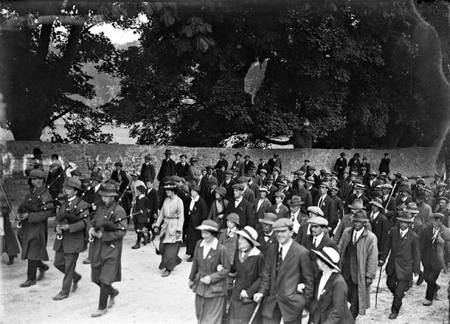 Election victory procession led by Markievicz in County Clare.