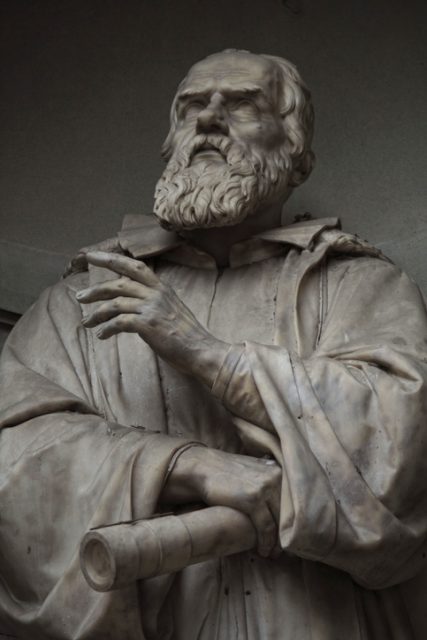 Statue outside the Uffizi, Florence, Italy.