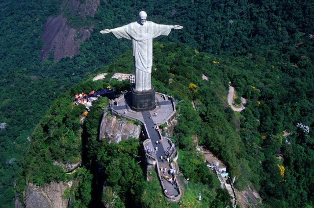 Rio de Janeiro, Brazil – November, 3rd 2003: Christ the Redeemer statue located at the top of Corcovado Mountain in Rio de Janeiro. In 2007 it was elected one of the new seven wonders of the world.