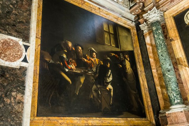 June 14, 2015: interiors and architectural details of Saint Louis des Francais church, in Rome, Italy