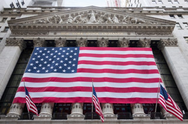 New York stock exchange, Wall Street, USA.