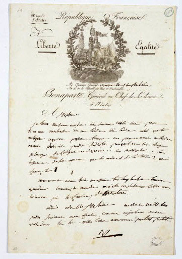 Letter from Napoléon to Joséphine.