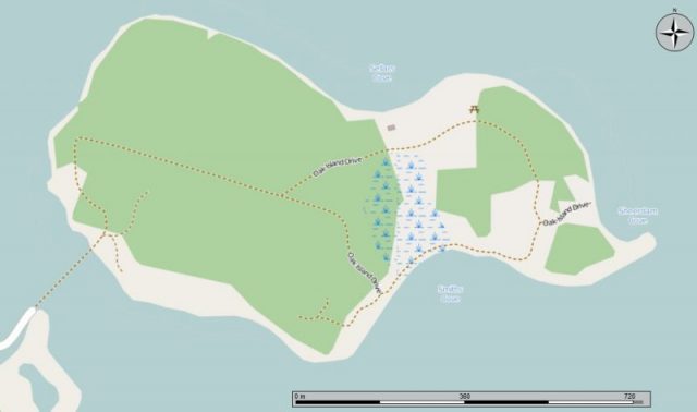 Map of Oak Island, Nova Scotia. Photo by Oaktree CC BY-SA 4.0
