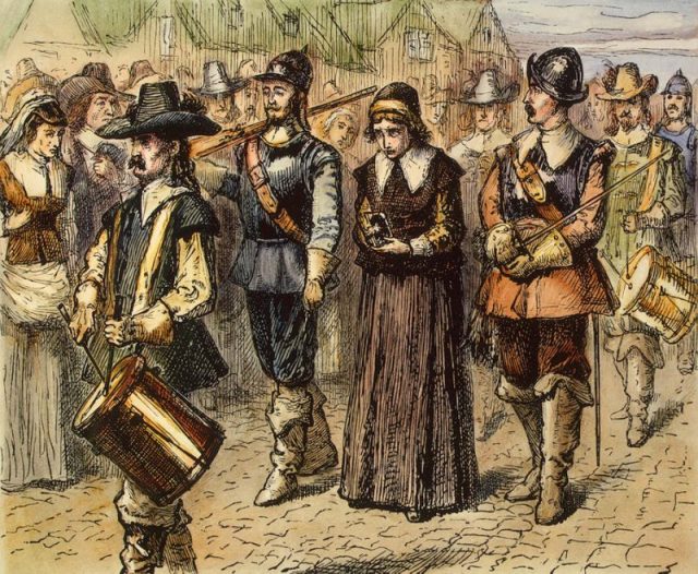 Quaker Mary Dyer led to execution on Boston Common, June 1, 1660.