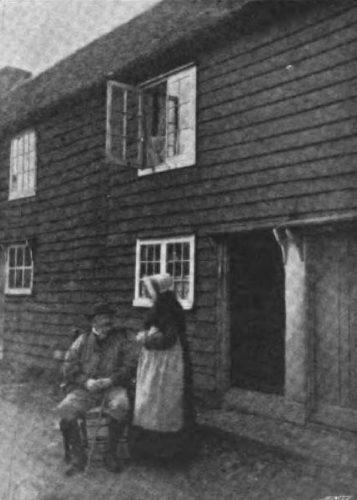 A late 19th century photograph of Murrell’s house. According to Morrison, the house “was an ordinary, clap-boarded two-floored little cottage, one of a row of half-a-dozen or so”. Situated in a narrow lane facing Hadleigh Church, it had been demolished by the 1960s.