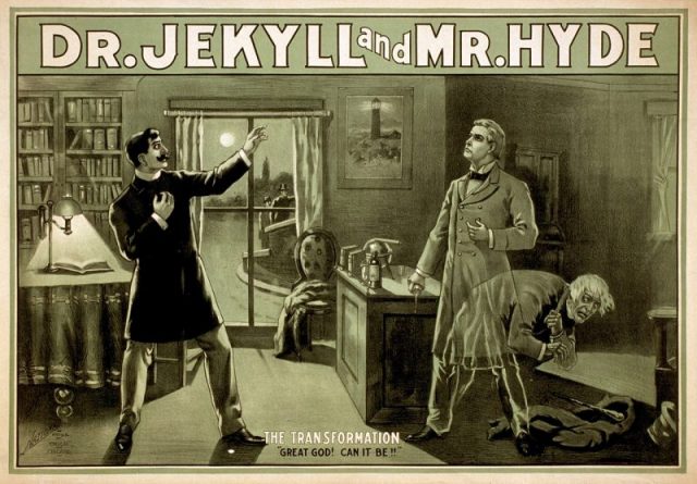 Poster for a theatrical adaptation of The Strange Case of Dr Jekyll and Mr Hyde.