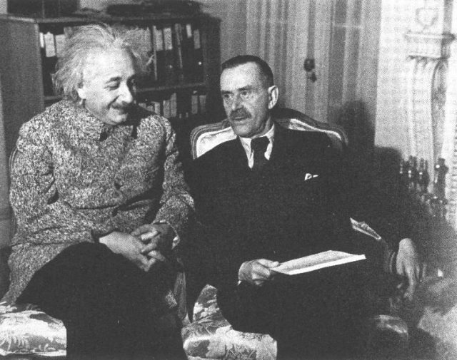 Thomas Mann with Albert Einstein, Princeton 1938.
