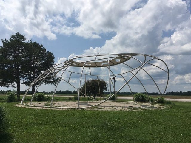 Turtle-shell Tecumseh Monument at the site of the Battle of the Thames. Photo by Adam Bishop CC BY SA 4.0