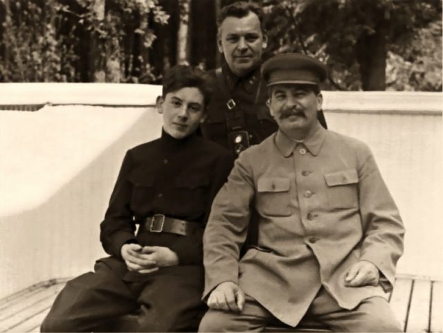 Vasily and his father, 1935.