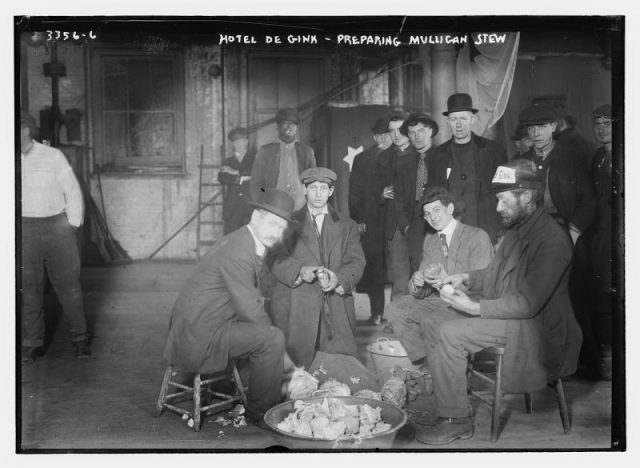 Preparing Mulligan stew at the Hotel de Gink