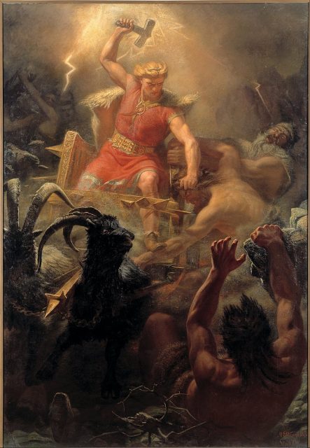 Thor’s Fight with the Giants by Mårten Eskil Winge, 1872.