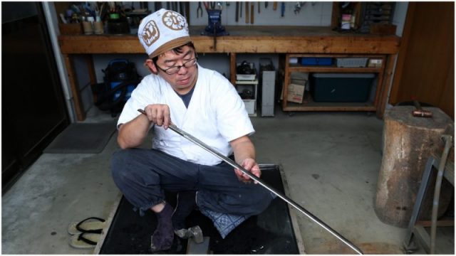 Master swordsmith fashioning a katana blade (Photo by Buddhika Weerasinghe/Getty Images)