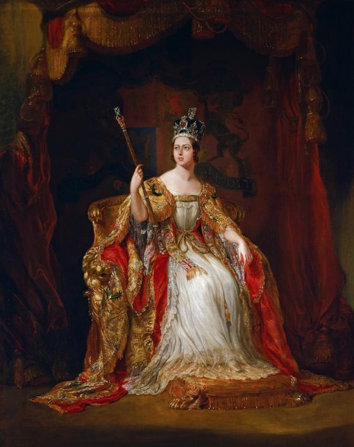 Sir George Hayter’s coronation portrait of the Queen.