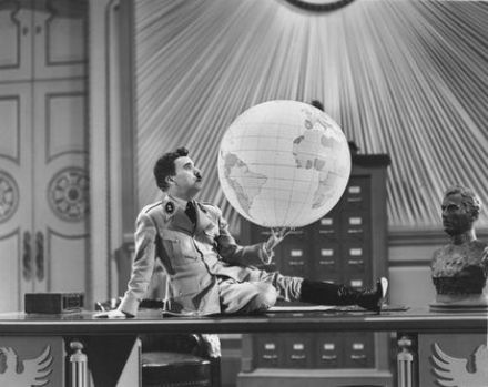 Chaplin in the globe scene