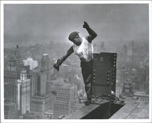 Empire State Building construction, photographed by Lewis Hine.