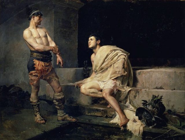 Gladiators after the fight, José Moreno Carbonero (1882).