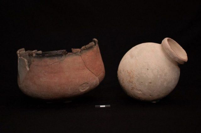 Pottery found in the grave of a pregnant woman. Photo Courtesy Ministry of Antiquities