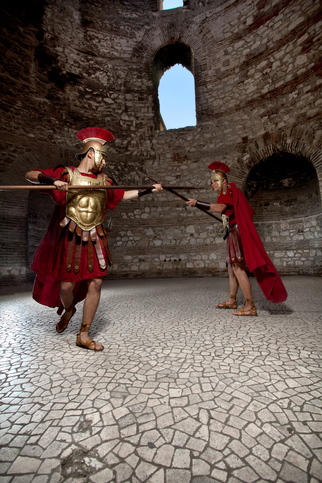 Roman warriors in the Diocletian’s Palace in Croatia.