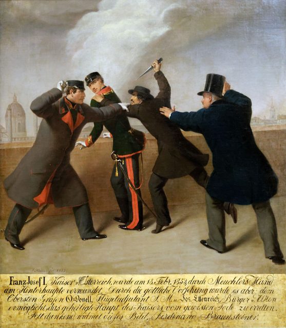 Assassination attempt on emperor Franz Joseph, 1853.