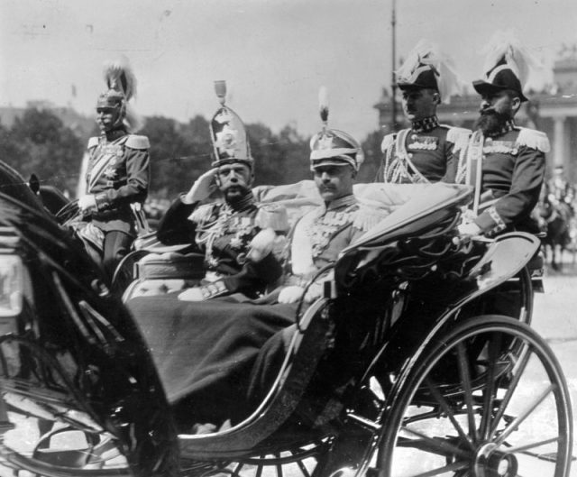 Tsar Nicholas II with Kaiser Wilhelm II.