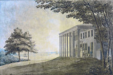 A View of Mount Vernon with the Washington Family by Benjamin Henry Latrobe, 1796.