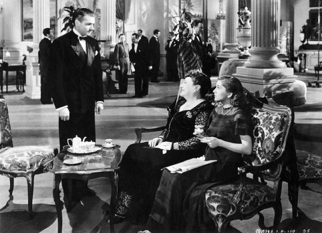 Promotional photograph of Laurence Olivier, Florence Bates and Joan Fontaine in the film ‘Rebecca.’
