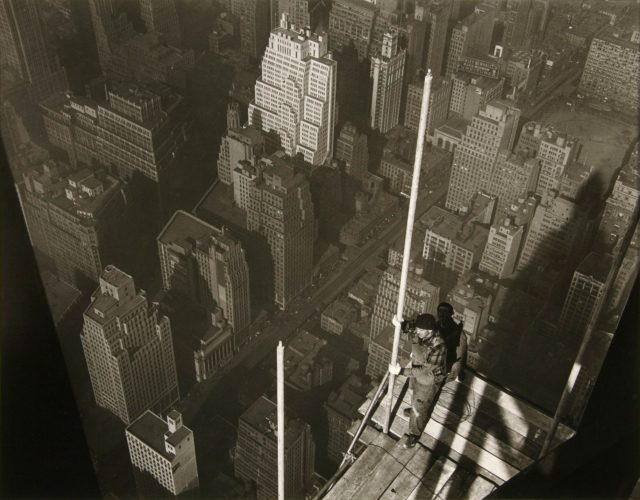 ‘Raising the Mast, Empire State Building,’ photograph, silver print, by the American photographer Lewis W. Hine. Yale University Art Gallery, gift of Lisa Rosenblum, B.A. 1975. Courtesy of Yale University, New Haven, Conn.