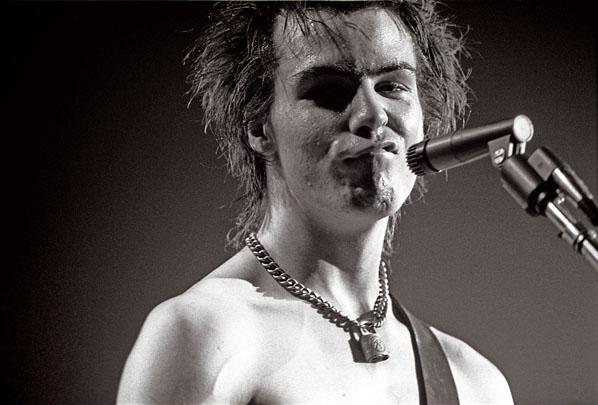 Sid Vicious from the Sex Pistols – Winterland – January 14, 1978 – this was the final show of the original Sex Pistols first and only US tour and the last time that Sid was on stage. Photo by Chicago Art Department CC BY 2.0