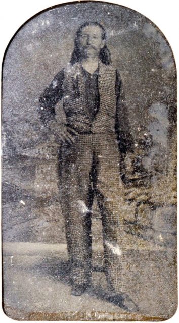 A rare tintype of Hickok, c. 1870, found with the last letter he wrote to his wife, Agnes Thatcher Lake.