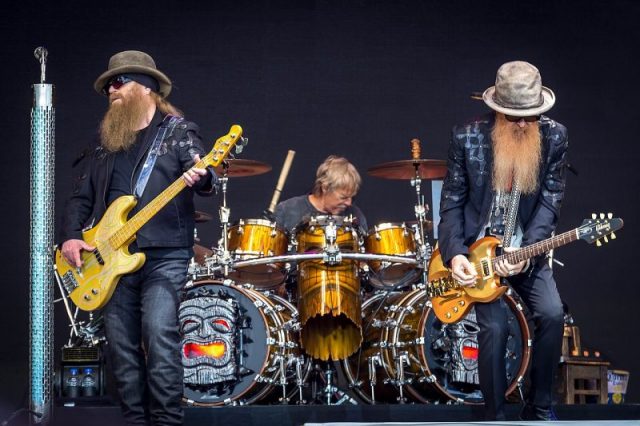ZZ Top on the Pyramid Stage at Glastonbury, 2016. Photo by Brian Marks CC BY 2.0