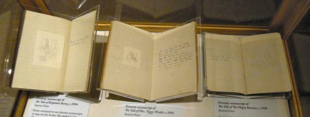 Potter’s dummy manuscripts of three of her books – designed to see how the printed book would look.