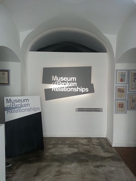 Zagreb ‘s Museum of Broken Relationships entrance interior. Photo by Prosopee CC BY SA 3.0