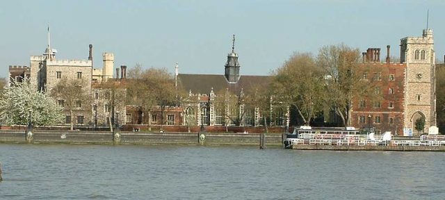 View of Lambeth Palace from across the River Thames