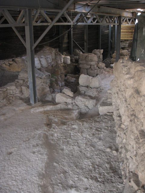 Part of the Large Stone Structure asserted by archaeologist Eilat Mazar to be the remains of King David’s palace. Photo by Deror avi CC BY-SA 3.0