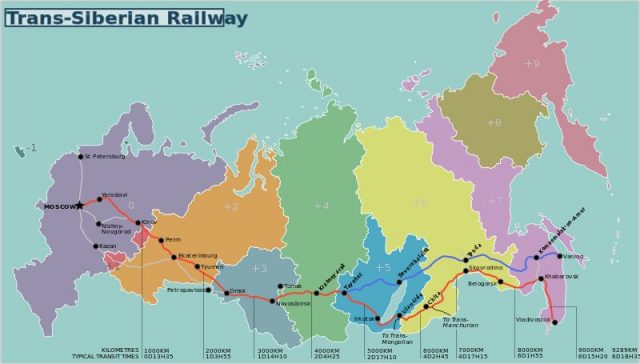 Route of the Trans-Siberian Railway. Image by Stefan Ertmann & Lokal Profil CC BY-SA 2.5