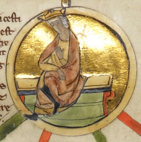 Depiction of Æthelwulf in the late-13th-century Genealogical Chronicle of the English Kings