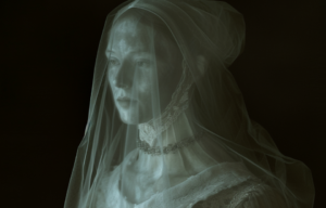 Portrait of Anne Boleyn with a veil over her head