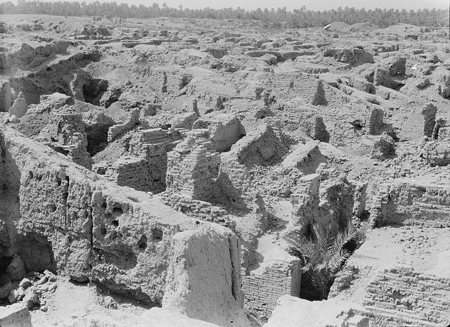 Aerial view of the ancient remains of Babylon