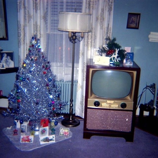 Silver Christmas trees were popular throughout the 50s and 60s as they looked modern and space age-y.