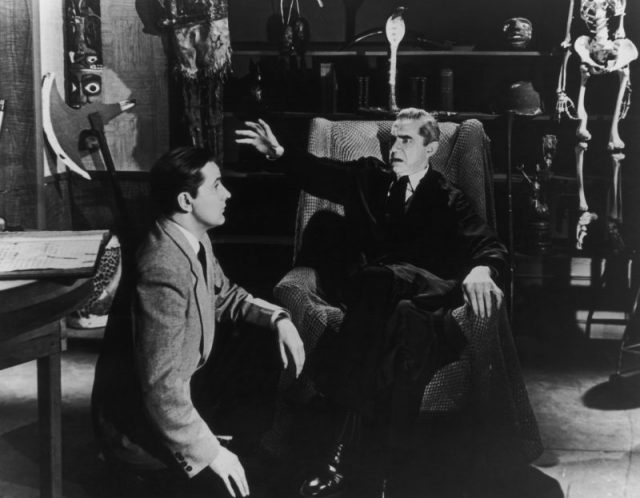 American filmmaker Edward D. Wood Jr. (1924 – 1978) talks to actor Bela Lugosi (1882 – 1956) on the set of the film Glen or Glenda, 1953. Photo by Archive Photos/Getty Images