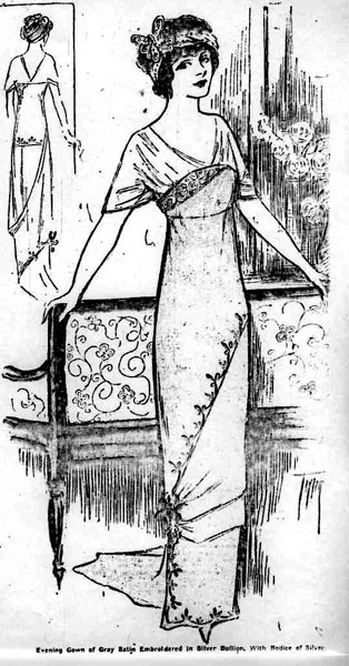 Hobble skirt style, 1911.