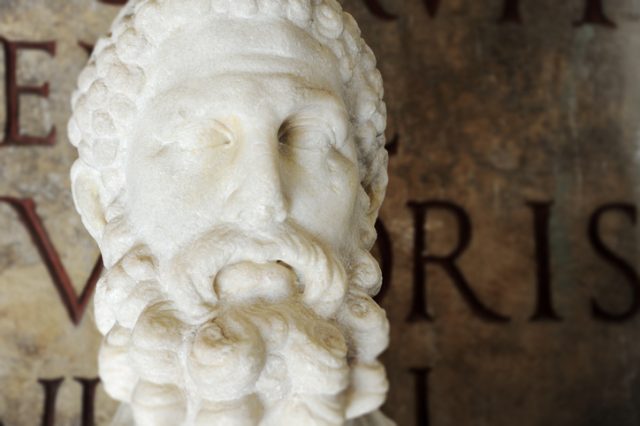 Bust of imperator Commodus in the Capitoline Museum in Rome, Italy.