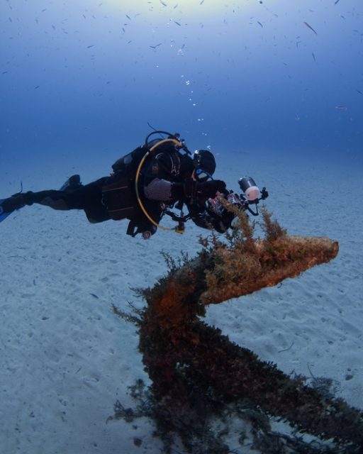 Scuba diver taking photos